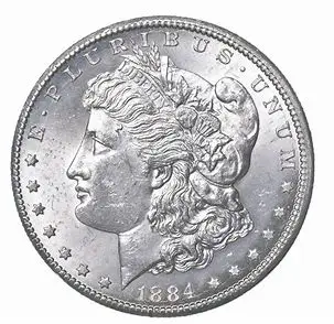 1884 silver coin with Liberty head design.