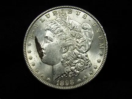 1898 silver coin with woman's profile.