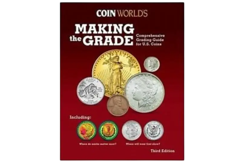 Cover of "Coin Worlds: Making the Grade" book featuring various coins.