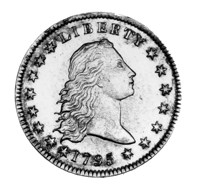 Silver coin with Liberty profile and 1795 date.