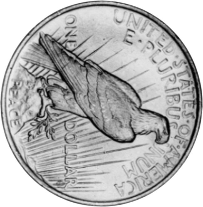 A close-up of a U.S. coin featuring a perched bird design.
