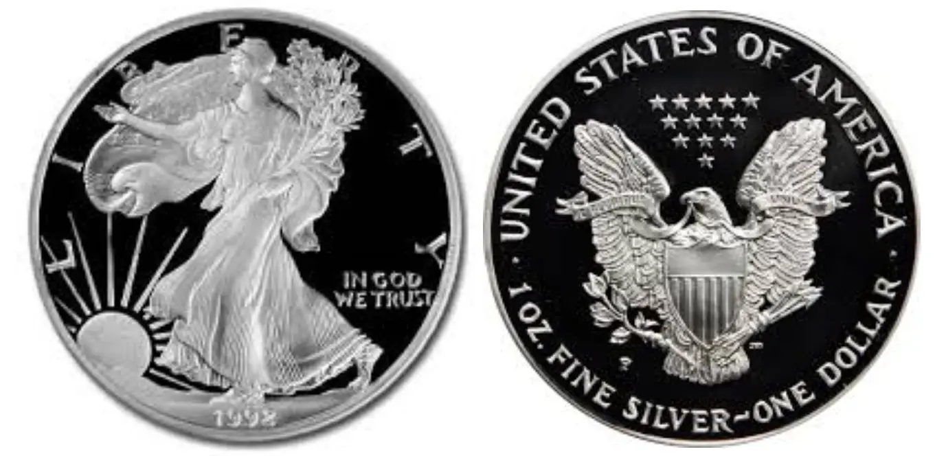 American Silver Eagle obverse and reverse