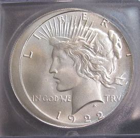 1922 Liberty coin in protective case.