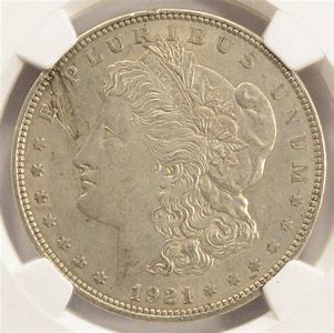 1921 silver coin with profile engraving.