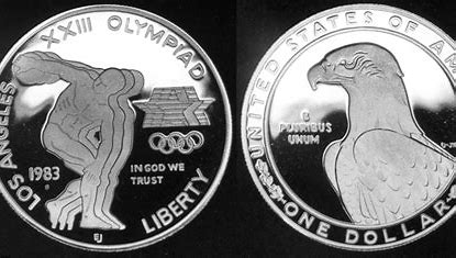 Los Angeles Olympiad commemorative coin, 1983.