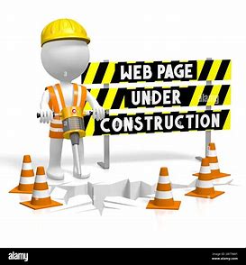3D character in construction gear holding 'Web Page Under Construction' sign.